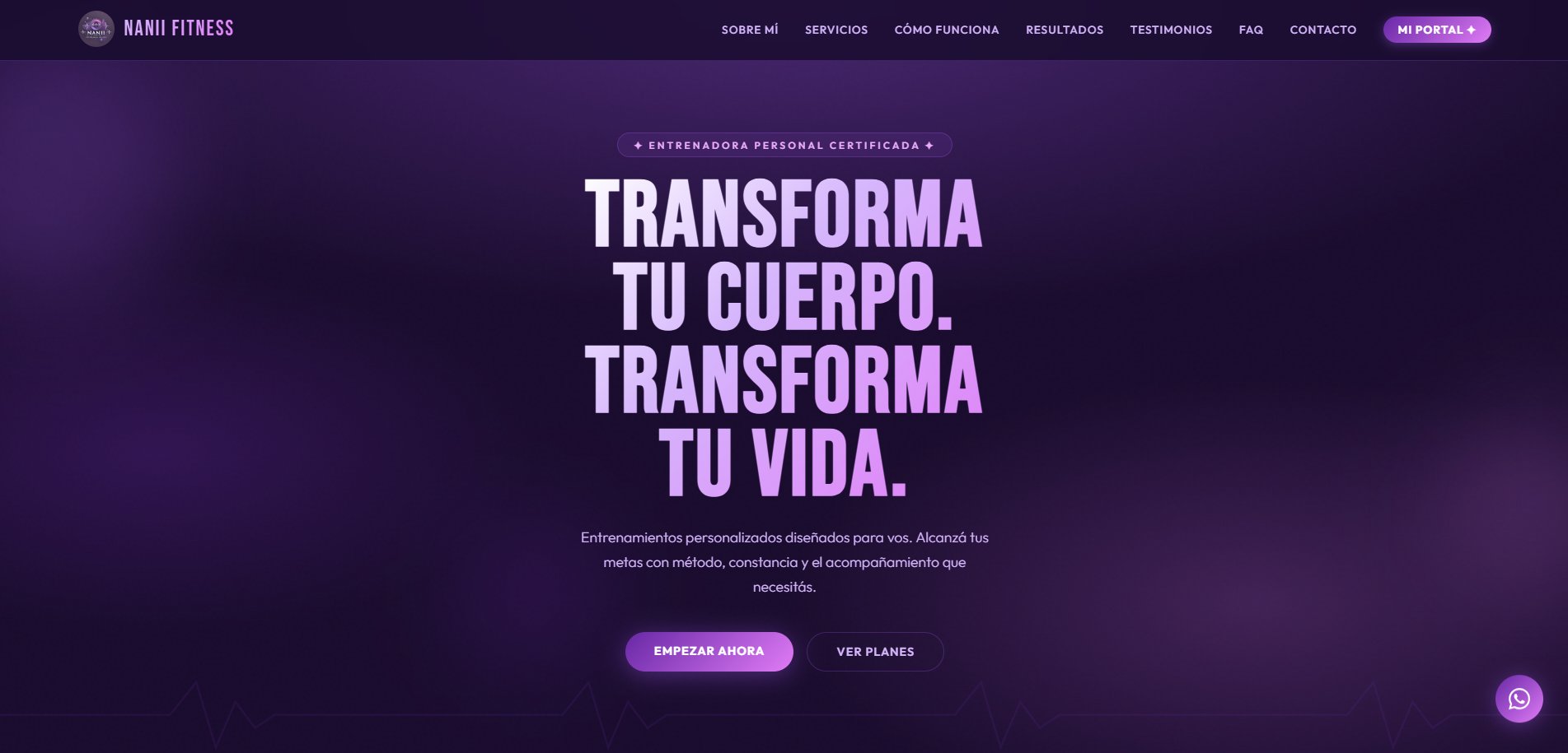 Nanii Fitness - sitio web